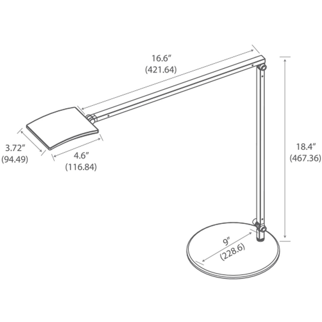 Mosso Pro 18.4 inch 5.50 watt Silver Desk Lamp Portable Light
